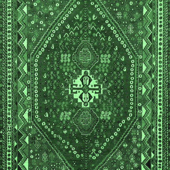 Machine Washable Persian Emerald Green Traditional Area Rugs, wshtr886emgrn