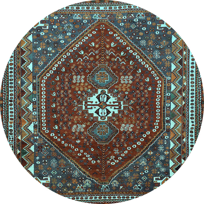 Round Persian Light Blue Traditional Rug, tr886lblu