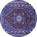 Round Persian Blue Traditional Rug, tr886blu