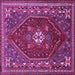 Square Persian Purple Traditional Rug, tr886pur