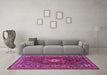 Machine Washable Persian Purple Traditional Area Rugs in a Living Room, wshtr886pur