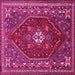 Square Persian Pink Traditional Rug, tr886pnk