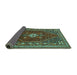 Sideview of Persian Turquoise Traditional Rug, tr886turq