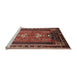 Sideview of Machine Washable Traditional Saffron Red Rug, wshtr887