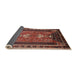 Sideview of Traditional Saffron Red Persian Rug, tr887