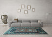 Machine Washable Persian Light Blue Traditional Rug in a Living Room, wshtr887lblu