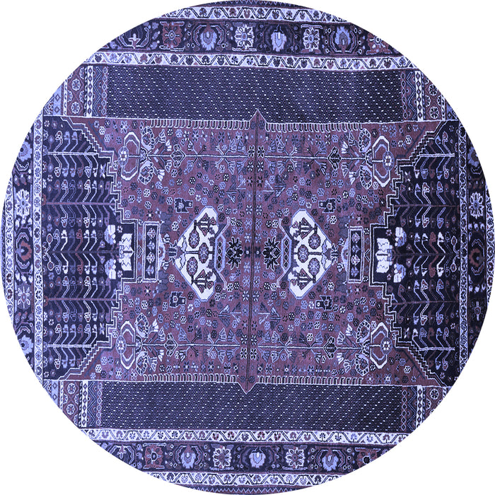 Round Persian Blue Traditional Rug, tr887blu