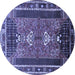 Round Persian Blue Traditional Rug, tr887blu