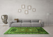 Machine Washable Persian Green Traditional Area Rugs in a Living Room,, wshtr887grn