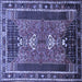 Square Persian Blue Traditional Rug, tr887blu