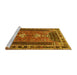 Sideview of Machine Washable Persian Yellow Traditional Rug, wshtr887yw