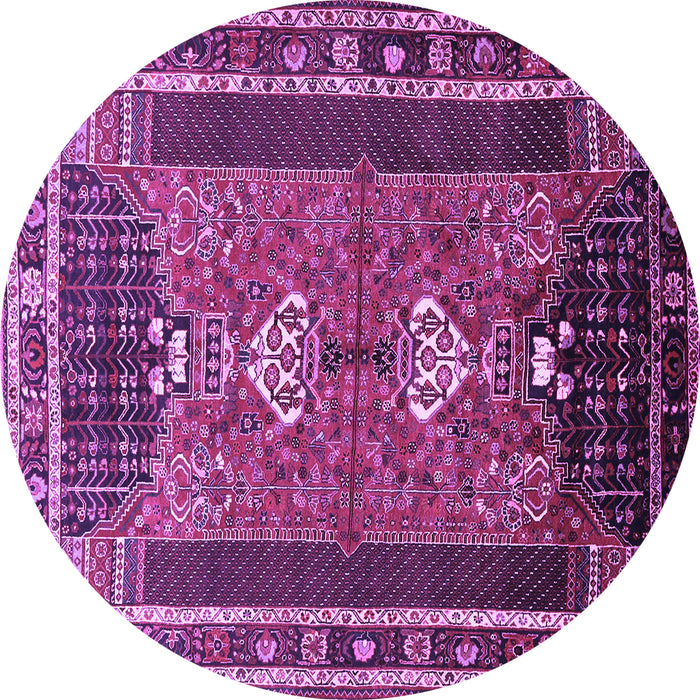 Round Persian Purple Traditional Rug, tr887pur