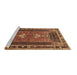 Sideview of Machine Washable Persian Brown Traditional Rug, wshtr887brn