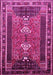 Machine Washable Persian Pink Traditional Rug, wshtr887pnk