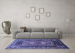 Machine Washable Persian Blue Traditional Rug in a Living Room, wshtr887blu