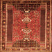 Round Machine Washable Persian Orange Traditional Area Rugs, wshtr887org