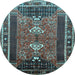 Round Persian Light Blue Traditional Rug, tr887lblu