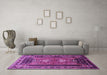 Machine Washable Persian Purple Traditional Area Rugs in a Living Room, wshtr887pur