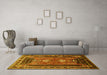 Machine Washable Persian Yellow Traditional Rug in a Living Room, wshtr887yw