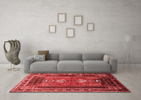 Machine Washable Persian Red Traditional Rug, wshtr887red