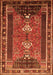 Serging Thickness of Machine Washable Persian Orange Traditional Area Rugs, wshtr887org