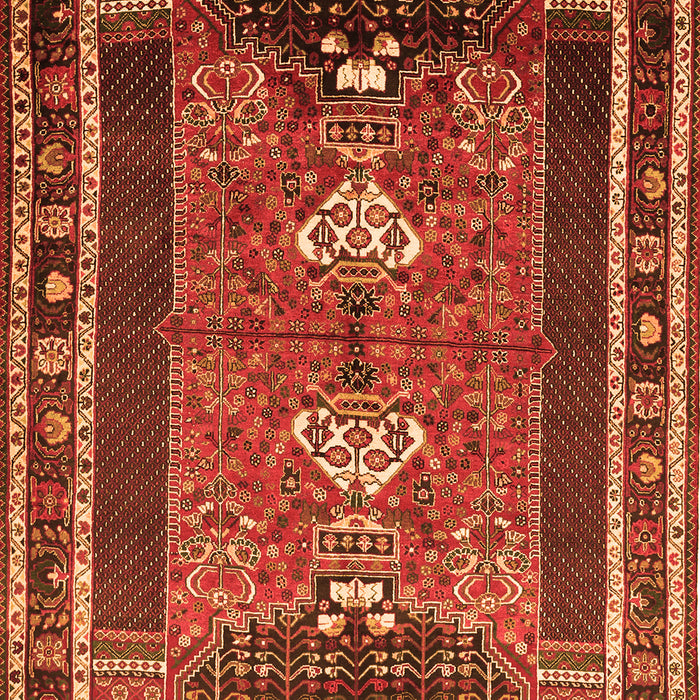 Serging Thickness of Machine Washable Persian Orange Traditional Area Rugs, wshtr887org