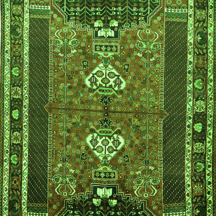 Serging Thickness of Machine Washable Persian Green Traditional Area Rugs, wshtr887grn