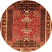 Square Persian Orange Traditional Rug, tr887org