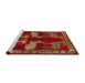 Sideview of Machine Washable Traditional Red Rug, wshtr888