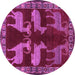 Round Persian Purple Traditional Rug, tr888pur