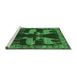 Sideview of Machine Washable Persian Emerald Green Traditional Area Rugs, wshtr888emgrn