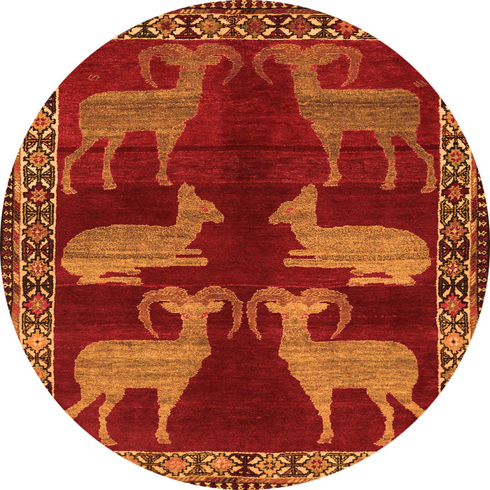 Square Persian Orange Traditional Rug, tr888org