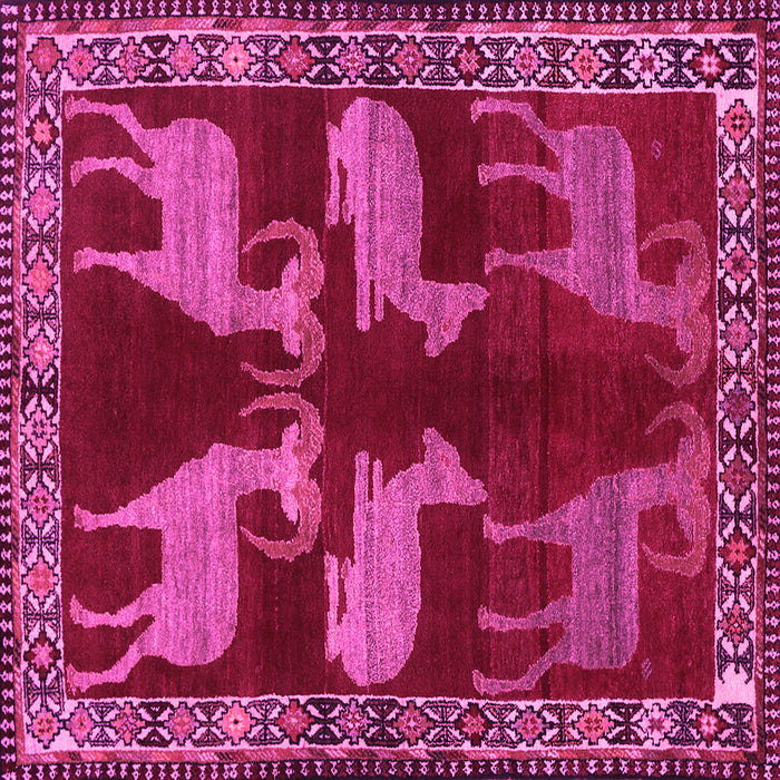 Square Persian Pink Traditional Rug, tr888pnk