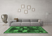 Machine Washable Persian Emerald Green Traditional Area Rugs in a Living Room,, wshtr888emgrn