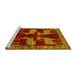 Sideview of Machine Washable Persian Yellow Traditional Rug, wshtr888yw