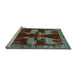 Sideview of Machine Washable Persian Light Blue Traditional Rug, wshtr888lblu
