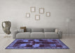 Machine Washable Persian Blue Traditional Rug in a Living Room, wshtr888blu