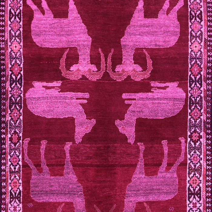 Machine Washable Persian Pink Traditional Rug, wshtr888pnk