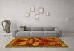 Machine Washable Persian Yellow Traditional Rug in a Living Room, wshtr888yw