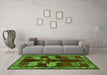 Machine Washable Persian Green Traditional Area Rugs in a Living Room,, wshtr888grn