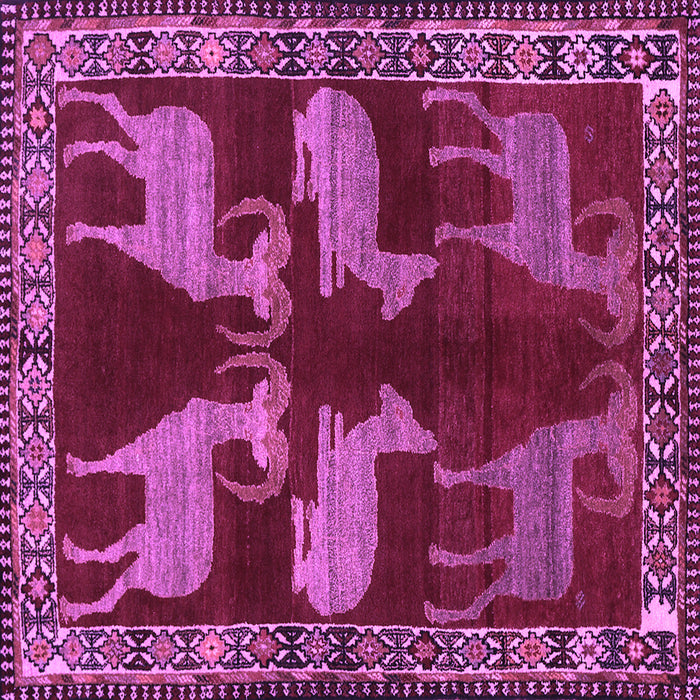 Square Persian Purple Traditional Rug, tr888pur