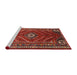 Sideview of Machine Washable Traditional Rust Pink Rug, wshtr889