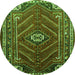 Square Persian Green Traditional Rug, tr889grn