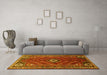 Machine Washable Persian Yellow Traditional Rug in a Living Room, wshtr889yw