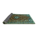 Sideview of Persian Turquoise Traditional Rug, tr889turq