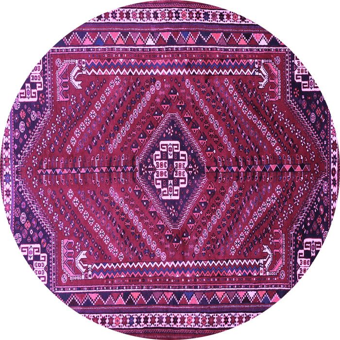 Round Persian Purple Traditional Rug, tr889pur