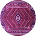 Round Persian Purple Traditional Rug, tr889pur