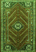 Serging Thickness of Machine Washable Persian Green Traditional Area Rugs, wshtr889grn
