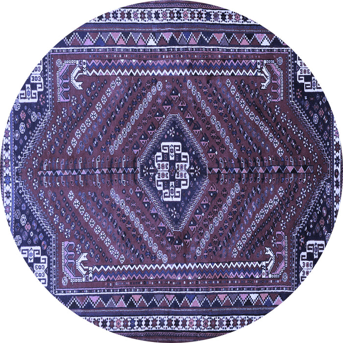 Round Machine Washable Persian Blue Traditional Rug, wshtr889blu
