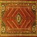 Square Persian Yellow Traditional Rug, tr889yw